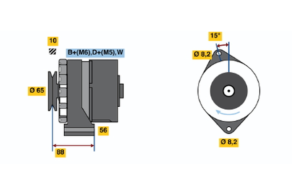 BOSCH 0 986 036 250 Alternator