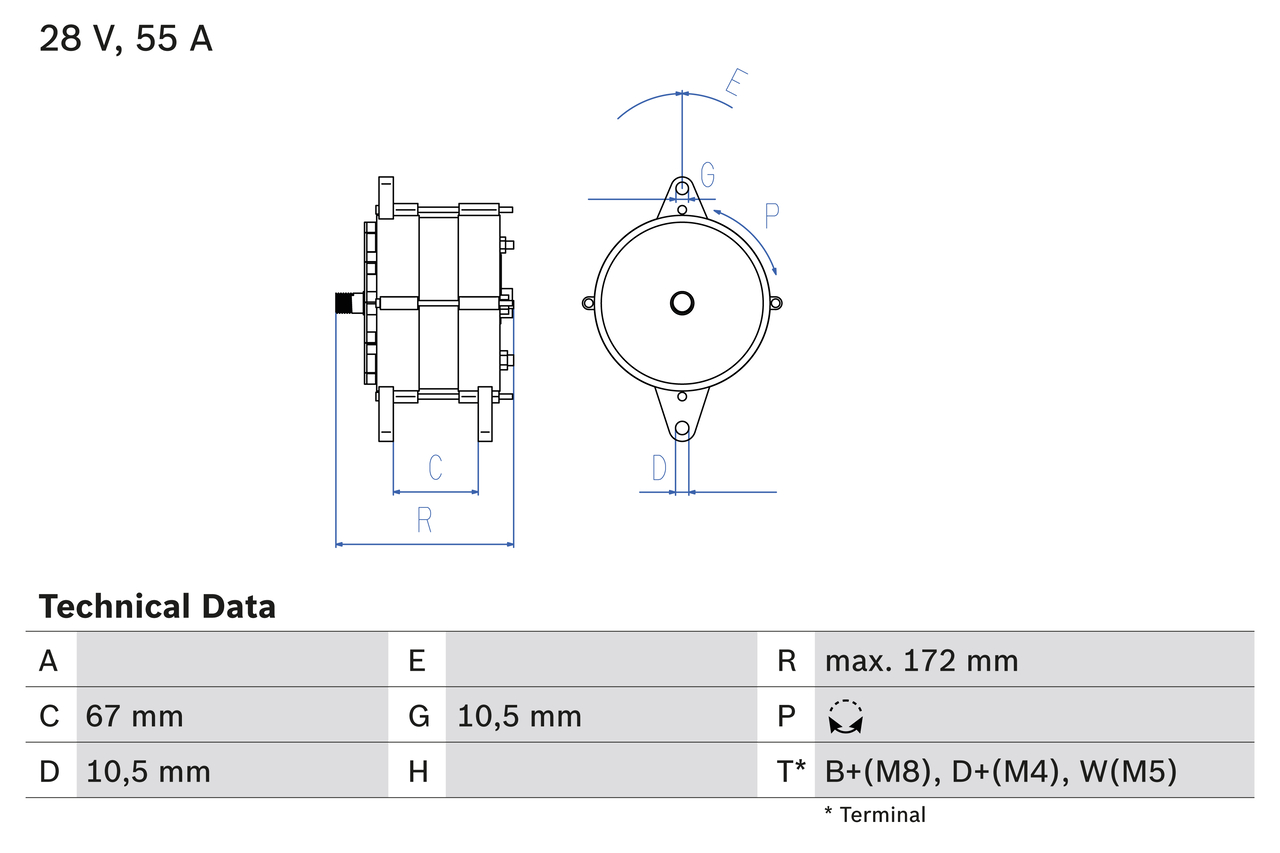 BOSCH 0 986 036 280 Alternatore-Alternatore-Ricambi Euro