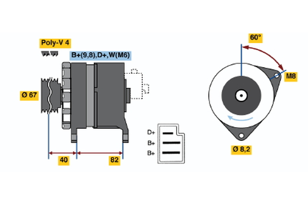 BOSCH 0 986 036 581 Alternator