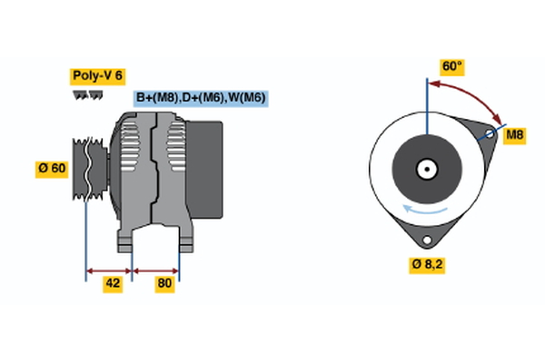 BOSCH 0 986 036 690 Alternator