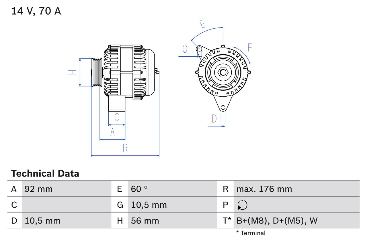 BOSCH 0 986 036 820 generátor