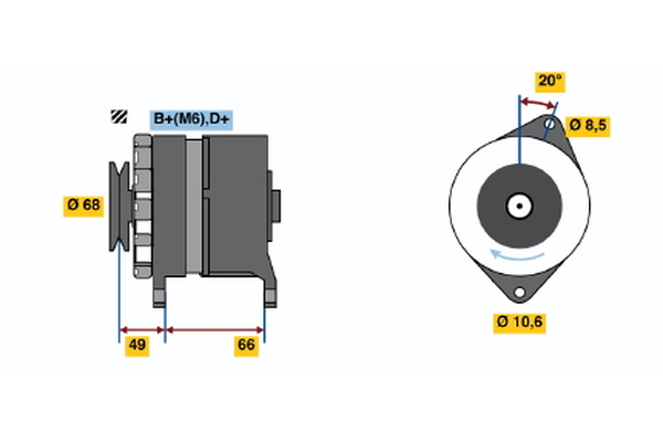 BOSCH 0 986 036 841 Alternator