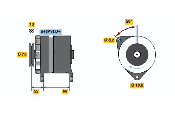 BOSCH 0 986 036 961 Alternator