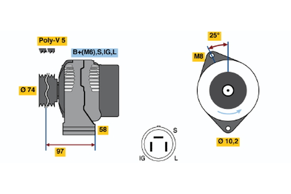 BOSCH 0 986 037 011 Alternator