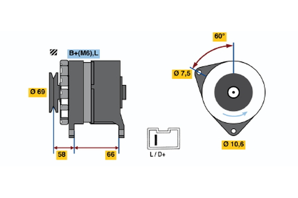 BOSCH 0 986 037 051 Alternator