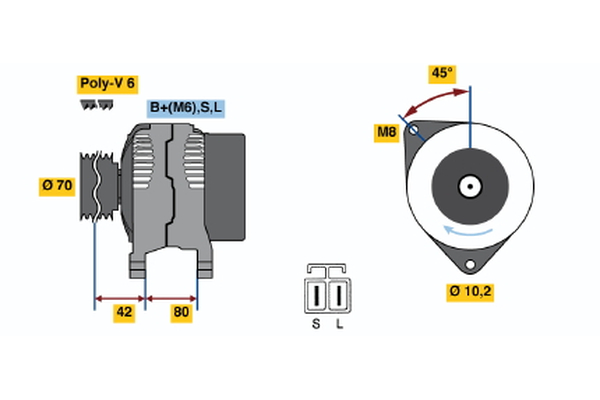 BOSCH 0 986 037 071 Alternator