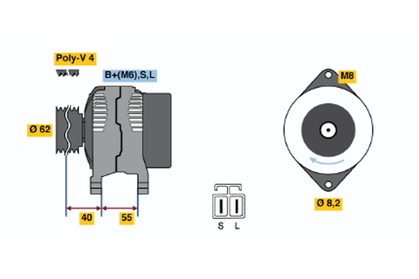 BOSCH 0 986 037 201 Alternator