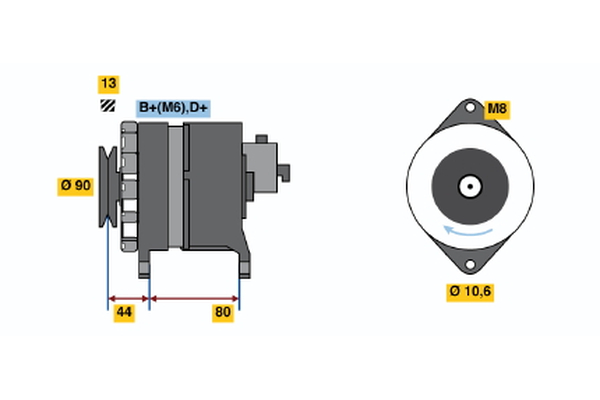 BOSCH 0 986 037 210 Alternator