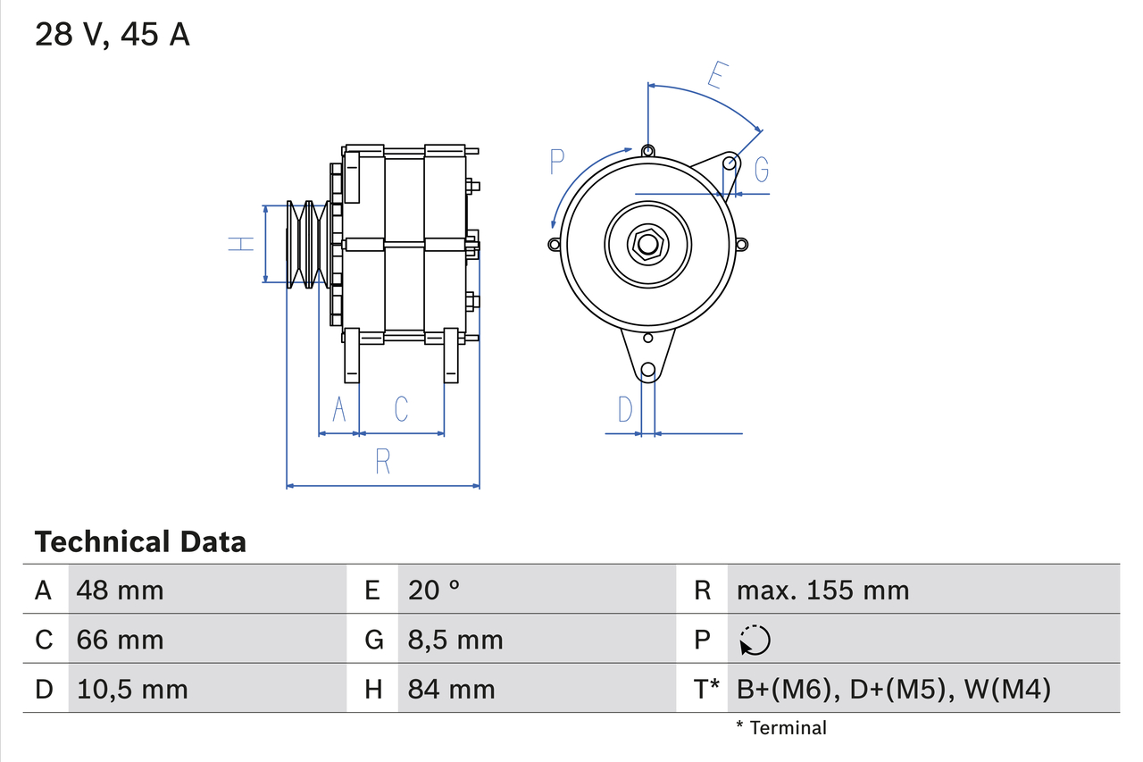 BOSCH 0 986 037 221 Alternatore