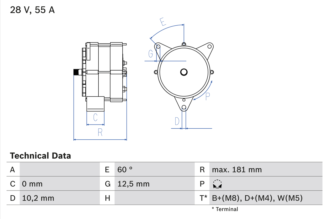 BOSCH 0 986 037 410 Γεννήτρια for DAF MAN MERCEDES-BENZ
