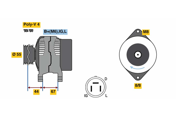 BOSCH 0 986 037 561 Alternator