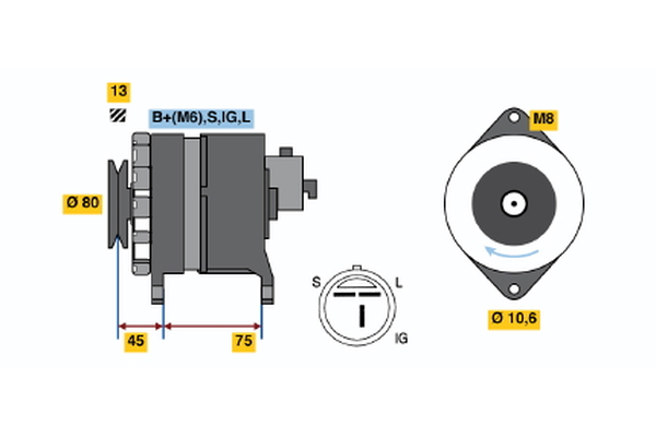 BOSCH 0 986 037 831 Alternator