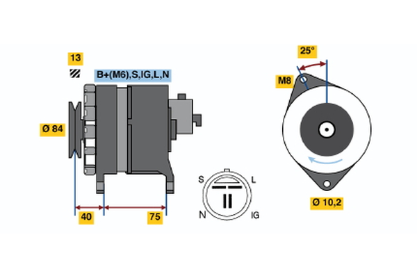 BOSCH 0 986 037 841 Alternator