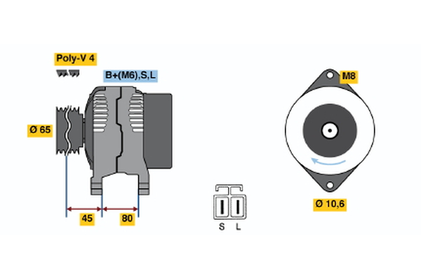 BOSCH 0 986 038 041 Alternator