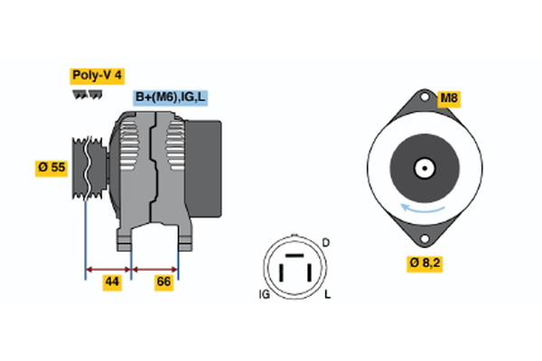 BOSCH 0 986 038 151 Alternator