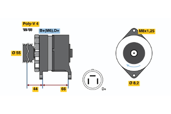 BOSCH 0 986 038 220 Alternator