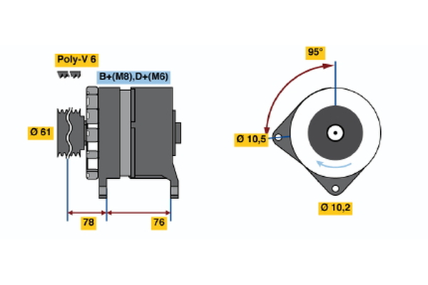 BOSCH 0 986 038 330 Alternator