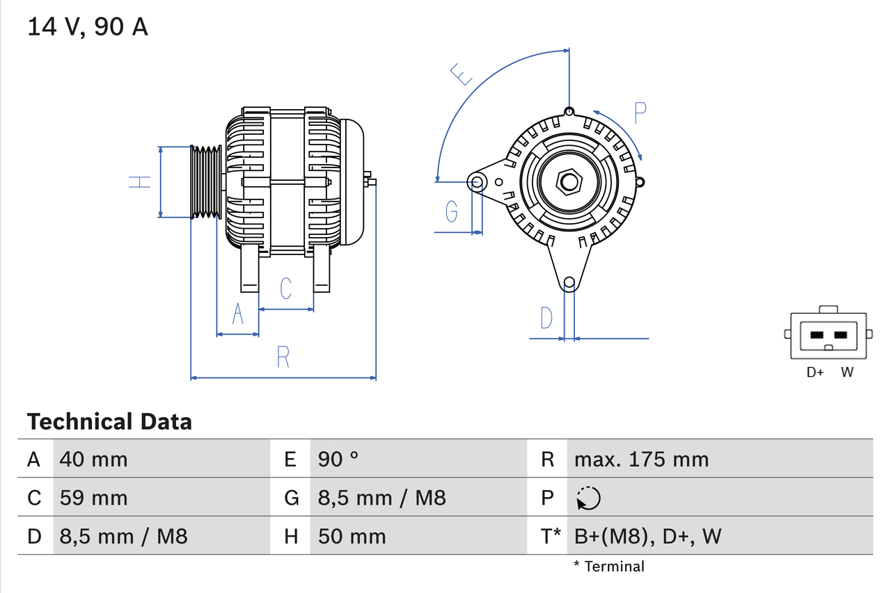 BOSCH 0 986 038 370 Alternatore