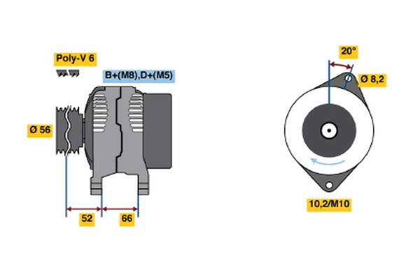 BOSCH 0 986 039 931 Alternator