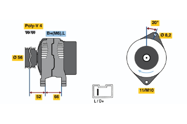 BOSCH 0 986 038 831 Alternator