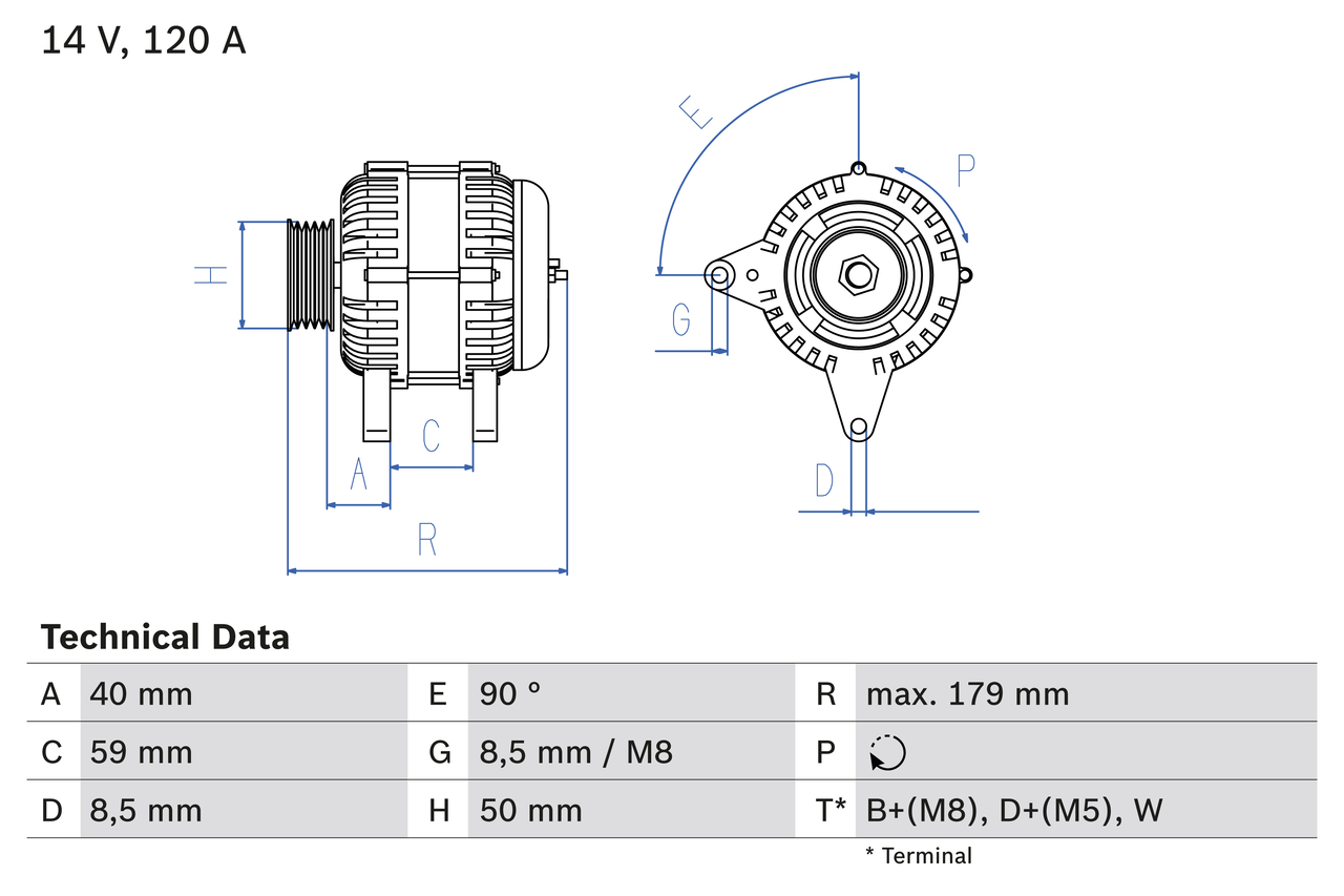 BOSCH 0 986 038 950 Alternatore-Alternatore-Ricambi Euro