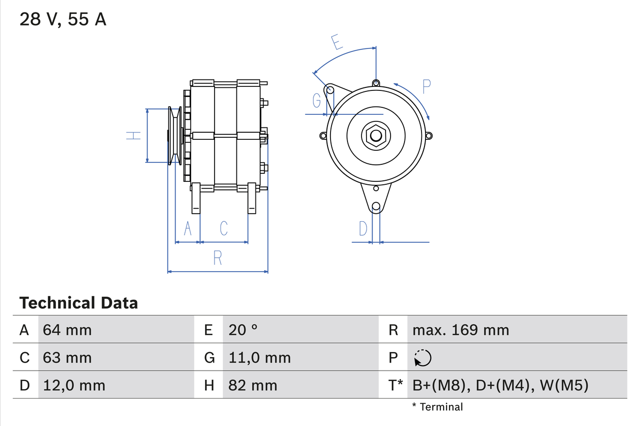 BOSCH 0 986 039 130 Alternatore