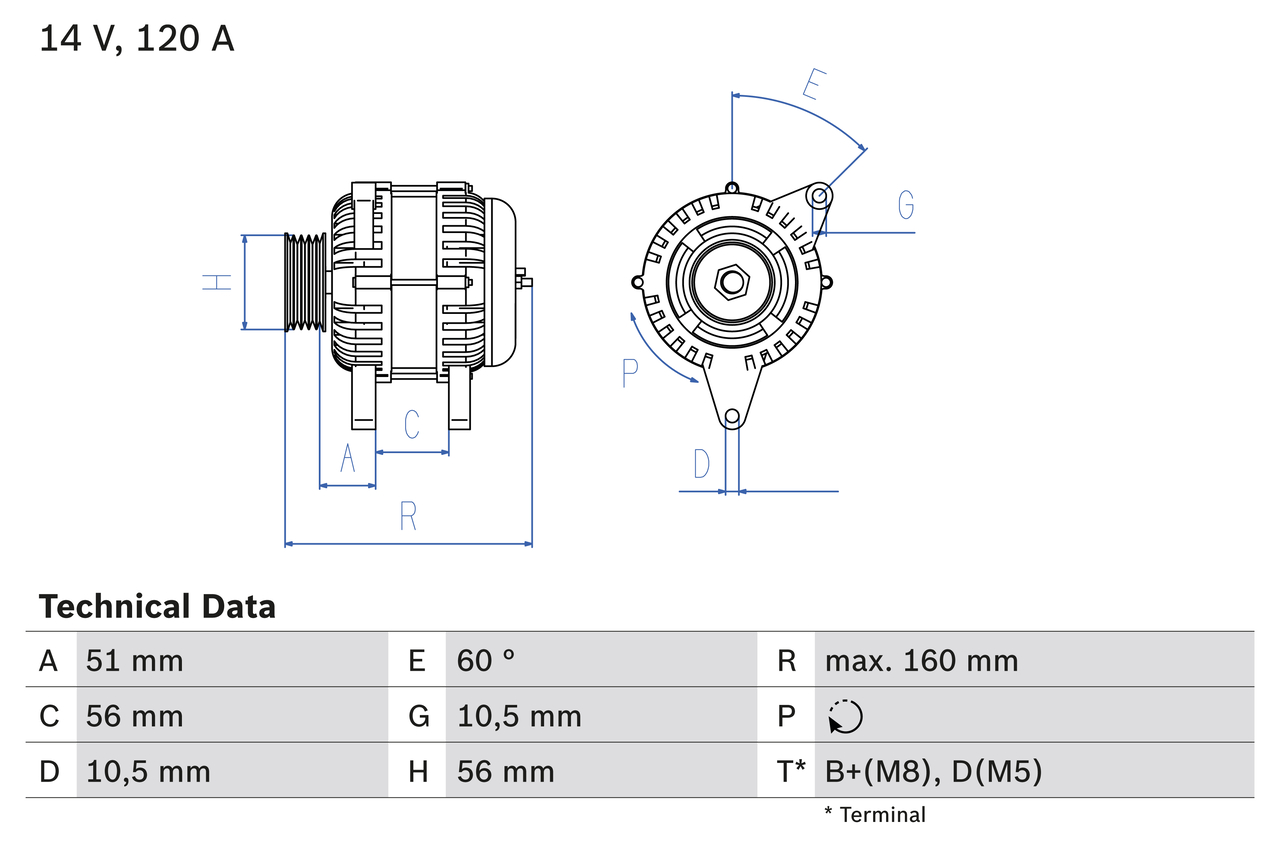 BOSCH 0 986 039 250 генератор