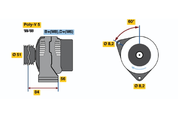 BOSCH 0 986 039 431 Alternator