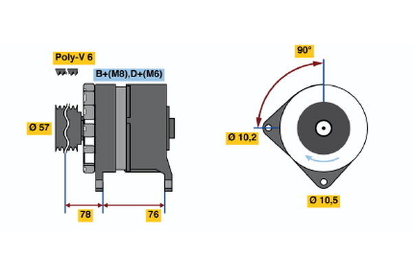 BOSCH 0 986 039 630 Alternator