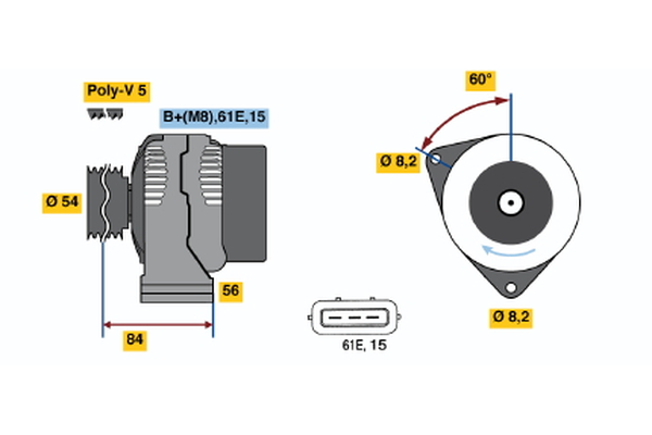 BOSCH 0 986 039 831 Alternator