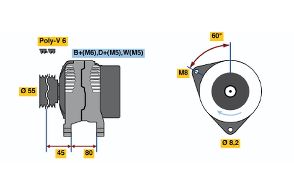 BOSCH 0 986 039 891 Alternator