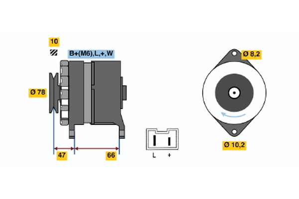 BOSCH 0 986 040 051 Alternator