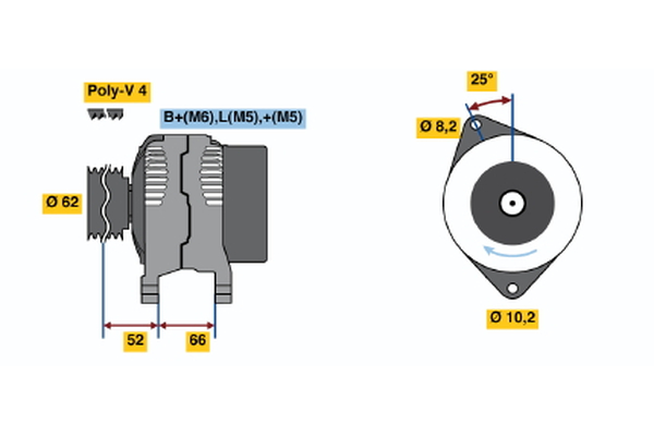 BOSCH 0 986 040 061 Alternator