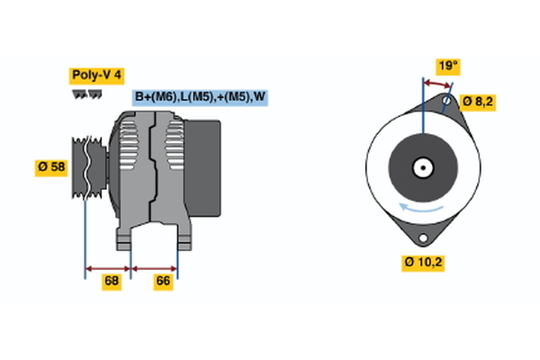 BOSCH 0 986 040 101 Alternator