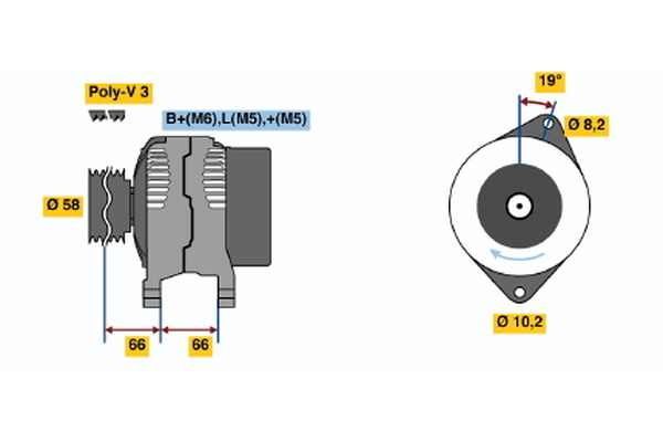 BOSCH 0 986 040 111 Alternator