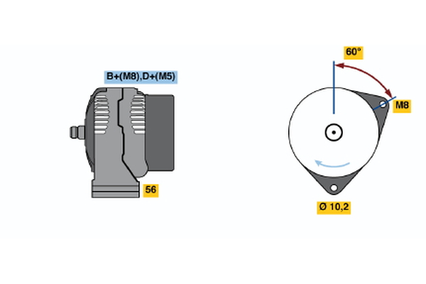 BOSCH 0 986 040 190 Alternator