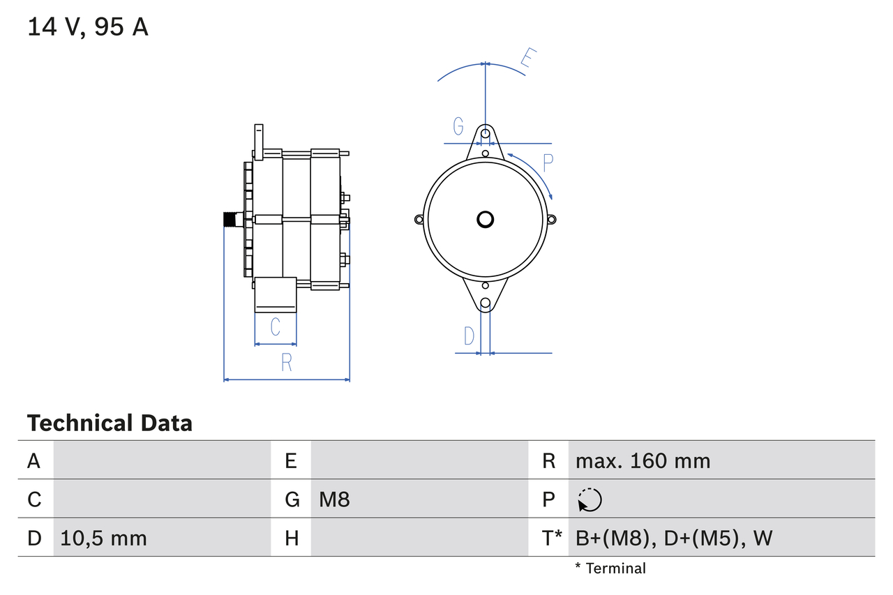 BOSCH 0 986 040 280 Alternator