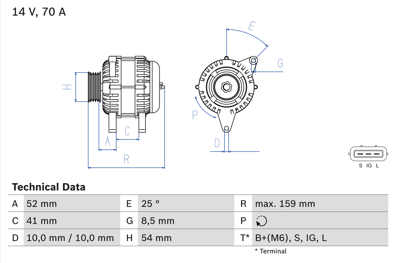 BOSCH 0 986 040 471 Alternatore-Alternatore-Ricambi Euro