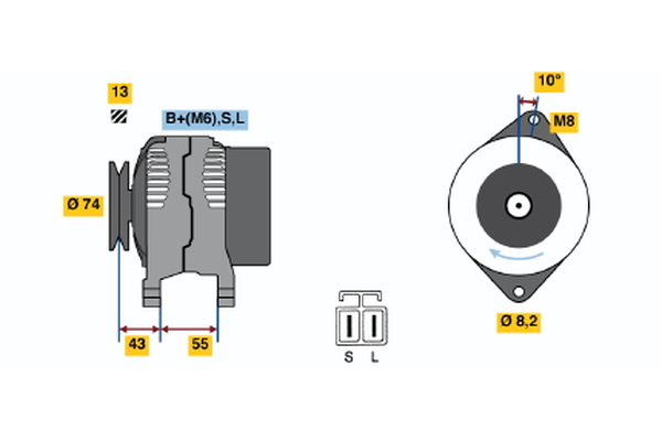 BOSCH 0 986 040 481 Alternator