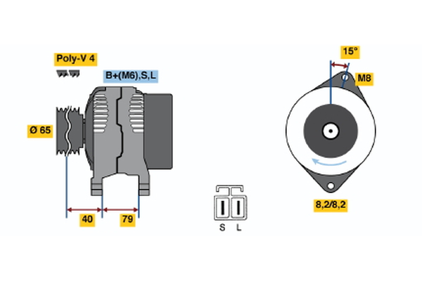 BOSCH 0 986 040 511 Alternator