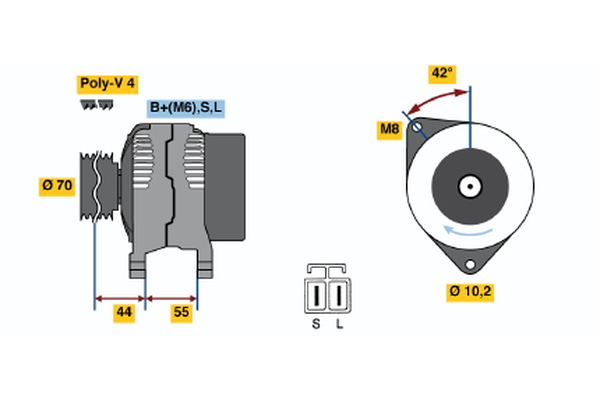 BOSCH 0 986 040 521 Alternator