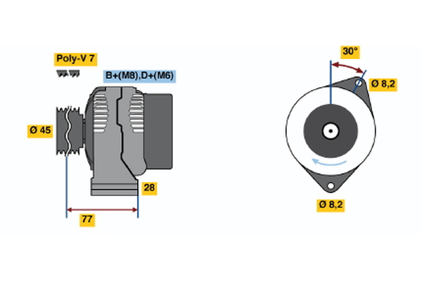 BOSCH 0 986 041 361 Alternator