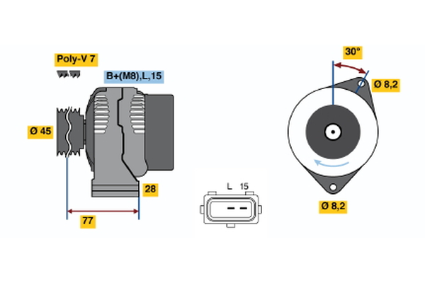 BOSCH 0 986 041 391 Alternator