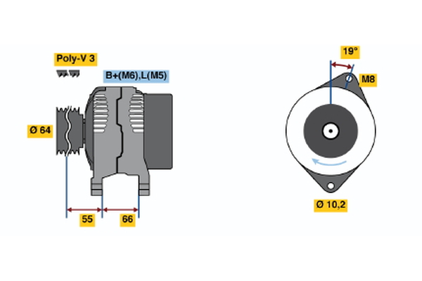 BOSCH 0 986 041 411 Alternator