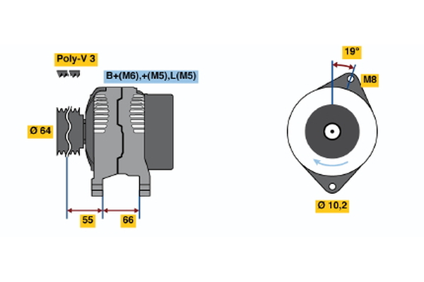 BOSCH 0 986 041 421 Alternator