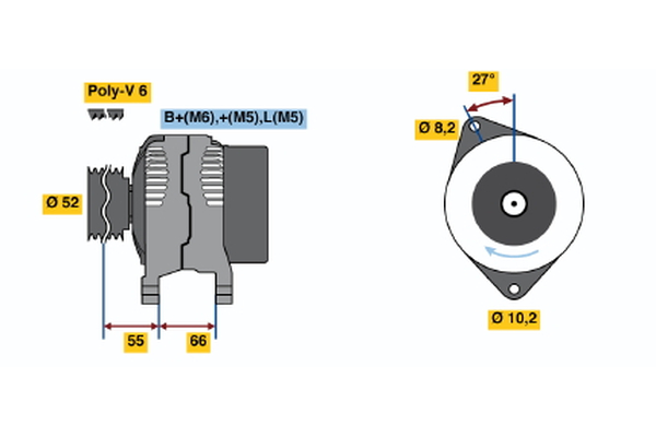 BOSCH 0 986 041 431 Alternator