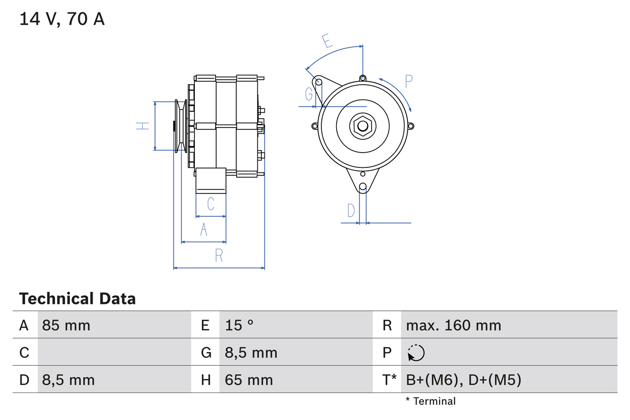 BOSCH 0 986 041 620 Alternator