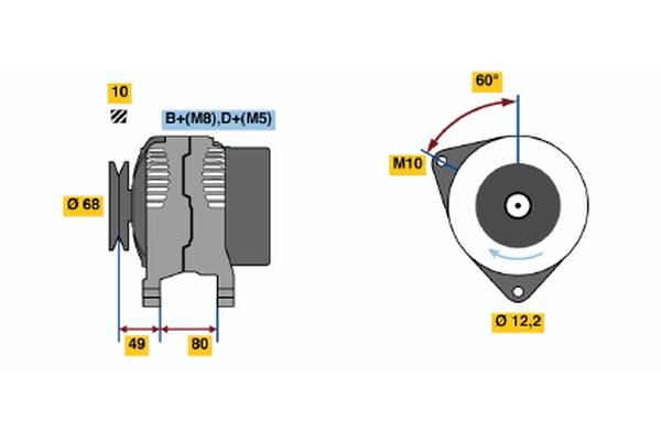 BOSCH 0 986 041 980 Alternator