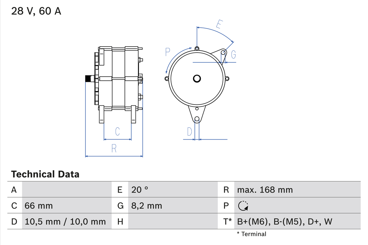 BOSCH 0 986 042 051 Alternator