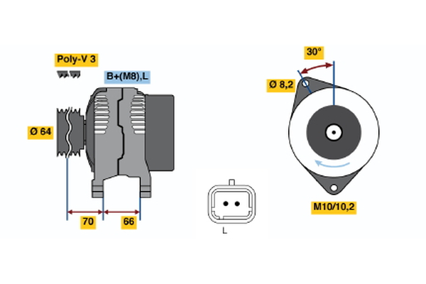 BOSCH 0 986 042 131 Alternator